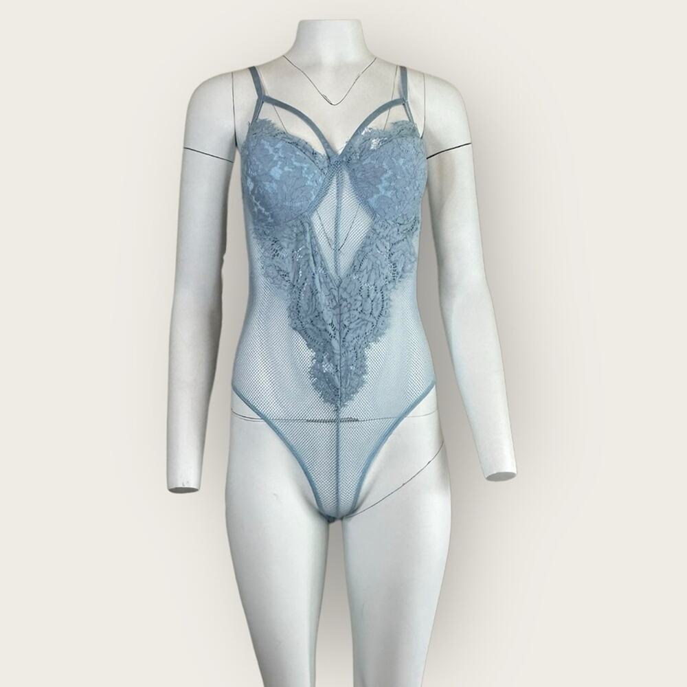 NWT | Wildcat | Teddy Fishnet Lingerie | Blue | Medium